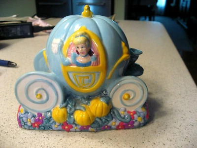 Vintage Disney Treasurecraft Cinderella in Pumpkin Carriage Porcelain Bank - Image 1 of 4