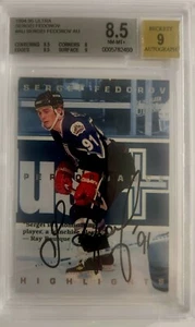 1994-95 Fleer Ultra SERGEI FEDOROV #1AU AUTO BGS 8.5 AUTO 9 - Picture 1 of 2