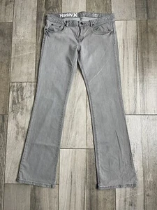 Hurley Vintage Bootcut Jeans Womens Size 30 Low Rise Gray Denim Fast Ship 33X32 - Picture 1 of 13