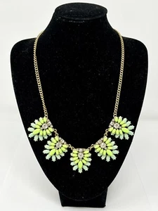 J. Crew Blue, Green and Clear Rhinestone Bib Statement Necklace - Picture 1 of 4