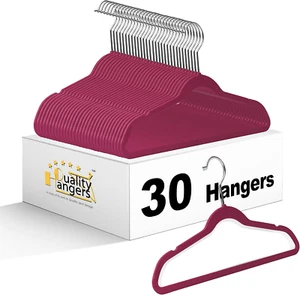Quality Children'S Plastic 30 Pack Non Velvet Non-Flocked Thin Compact Hangers S - Picture 1 of 12