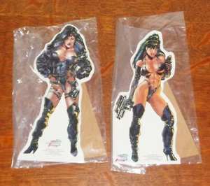 1996 Jazz & Double Impact Comic Images Standee Cardboard Table Top 9 3/8 inch - Picture 1 of 2