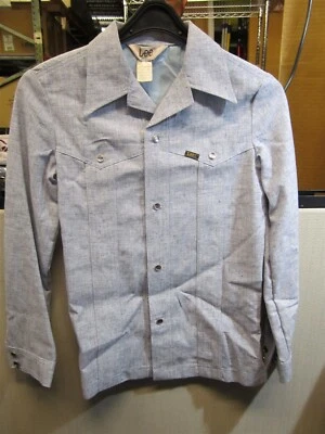 Chaqueta Camisa Lee Vintage Juvenil Cuello Azul A Presión Manga Larga Talla: 16 Foto 1 de 4