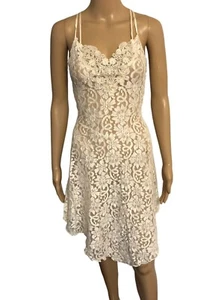 vtg 70s Ivory Nightie Sz M Sheer Stretch Lace Lingerie PRIVATE LUXURIES Made USA - Picture 1 of 11