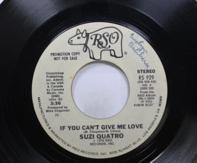 Pop Promo 45 Suzi Quatro - If You Can'T Give Me Love / If You Can'T Give Me Love Foto 1 de 2