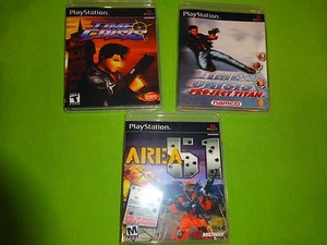EMPTY REPLACE CASES! Time Crisis 1 2 Project Titan + Area 51 Playstation 1 PS1 - Picture 1 of 8