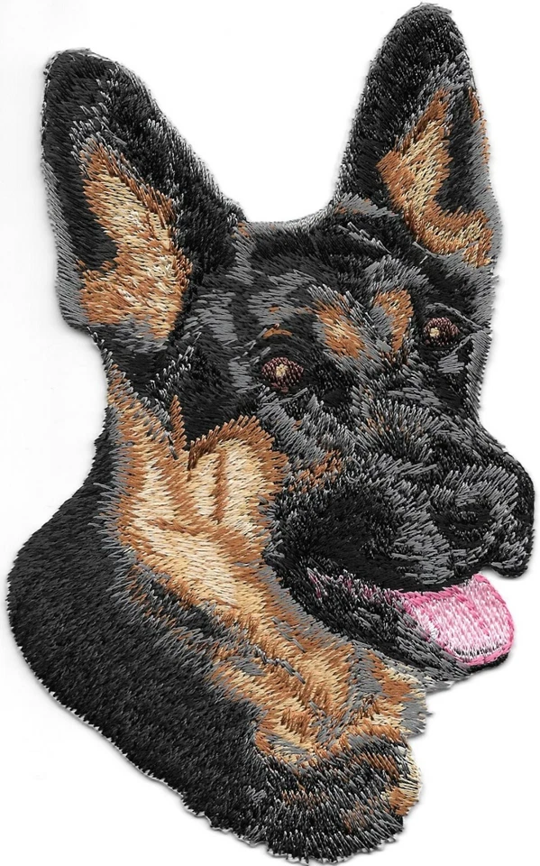 5" inch Tall German Shepherd Puppy Dog Breed Portrait Embroidered Patch - Image 1 of 1