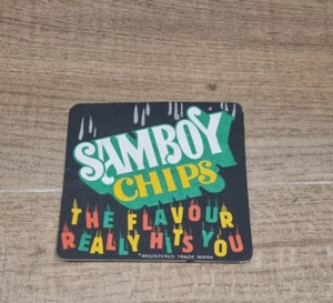 Vintage Cardboard Coaster - Samboy Chips advertising coaster - Foto 1 di 2