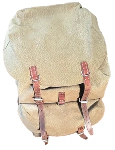 Vintage 1970 Swiss Army/Sattler Backpack/Green/Leather & Canvas - Picture 1 of 16