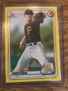 Aaron Shortridge  23/75 YELLOW FOIL Bowman 1st Bowman  Pirates - Picture 1 of 2