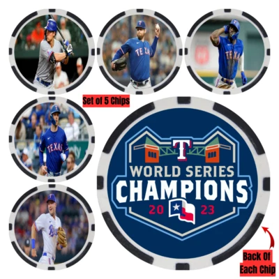 Texas Rangers 2023 World Series Champions Collectable Chip Set (5) NEW - Image 1 of 2