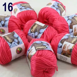 Sale 8SkeinsX50gr Soft Worsted Cotton Rugs Crocheted Hand Knitting Yarn 16 - Bild 1 von 12