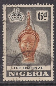 Nigeria 1953 - 58 QE2 6d Pictorial Ife Bronze used SG 75 ( H611 ) - Picture 1 of 1