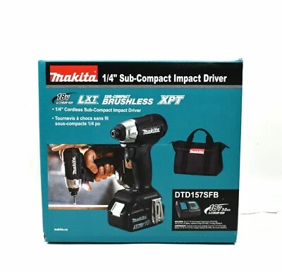 MAKITA 18V 1/4" Sub-Compact Brushless Impact Driver w/ 3Ah Battery Kit DTD157SFB - Image 1 of 4