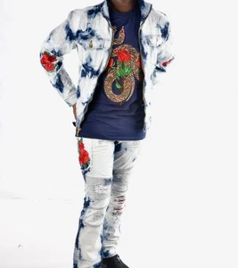 MAKOBI ROSE BIKERJACKE - LEICHTE WASCHUNG - Bild 1 von 9