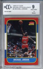 1996 Fleer Decade of Excellence #4 Michael Jordan BCCG 9 1986 Fleer Rookie Style