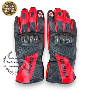 New Model Ducati Motorbike Original Leather Motorcycle Gloves full Protected - Picture 1 of 6