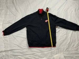 NHL DETROIT RED WINGS VINTAGE REEBOK SWEATER JACKET BLACK ADULT 2 XL - Picture 1 of 8