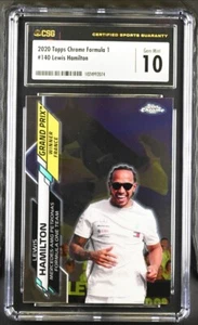 2020 Topps Chrome Formula One #140 LEWIS HAMILTON Rookie CSG 10 Gem Mint RC F1 - Picture 1 of 3