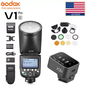 US Godox V1Pro-C 2.4 TTL Flash Speedlite + accessori AK-R1 + trigger X3-C Fr Canon - Foto 1 di 17