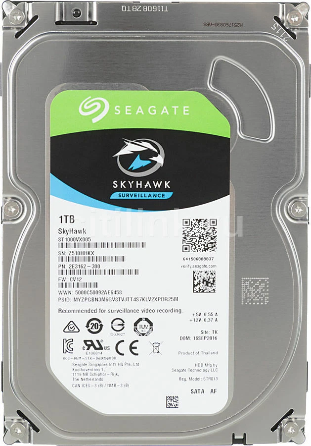 New Seagate Skyhawk ST1000VX005 1TB 5900RPM 3.5" SATA Surveillance Hard Drive - Image 1 of 1