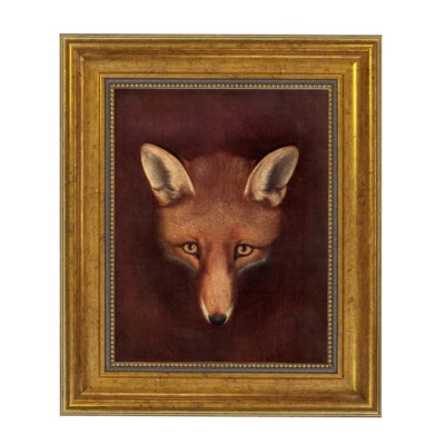 Impresión de pintura de zorro rojo enmarcada sobre lienzo arte deportivo ecuestre 8x10" Foto 1 de 4