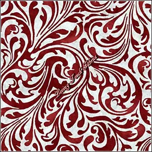 Q.T. "BONJOUR" #23907-M SWIRLS COTTON FABRIC PRICED PER 1/2 YD 18" X 44" - Picture 1 of 1