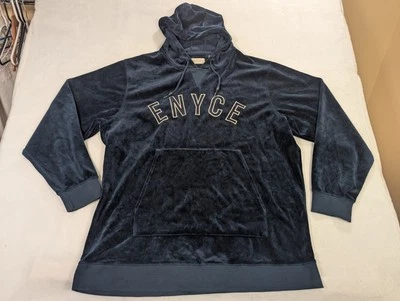 Sudadera con capucha holgada vintage Y2K Enyce para hombre XXL azul terciopelo años 2000 Foto 1 de 4