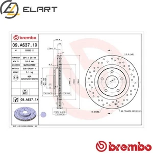 2x BRAKE DISC 09.A637.1X FOR JEEP COMPASSPATRIOT DODGE AVENGERCALIBER 2.1L 4cyl - Picture 1 of 7