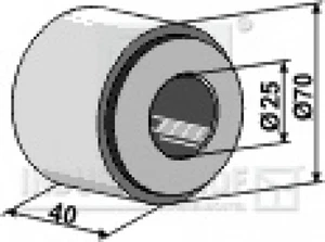 Eisenring komplett mit Hartholzlager eingepreßt f. Wellendurchm. Ø25mm - Bild 1 von 1