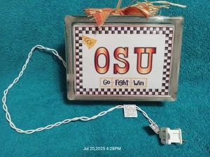 Oklahoma State University Cowboys - Light Up Glass Block - OSU Decor Christmas - Picture 1 of 9
