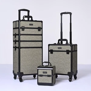 Byootique 3-Piece Makeup Train Cases Cosmetic Organizer Kit Rococo GainsBoro - Picture 1 of 9