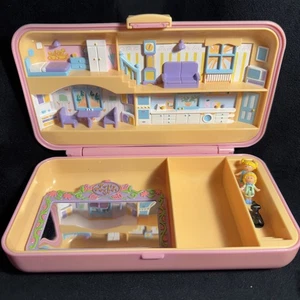 Vintage Polly Pocket Pretty Hair Spielset 1990 nur Puppen & Spiegel - Bild 1 von 10