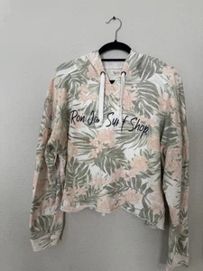 Ron Jon Surf Shop Women’s Cropped Hoodie Sweatshirt Island Floral Print Size L - Picture 1 of 4