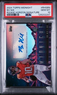 2024 TOPPS MIDNIGHT ROOKIE HORIZON SIGNATURES BO NIX ROOKIE RC PSA 10 AUTO - Image 1 of 2