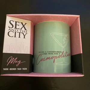 Sex And The City Mug Teal “I’d Like A Cheeseburger Large Fry and A Cosmopolitan” - Picture 1 of 7