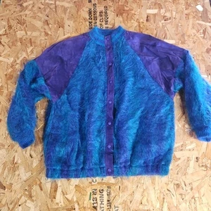 Vintage JINX Senior Sz Large MOHAIR Suede Wool Lined Bomber Jacket Suede - Picture 1 of 16