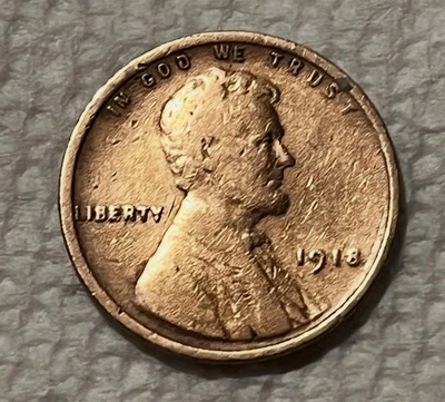 1918 P Lincoln Wheat Penny CLEANED & RESTORED BRILLIANT COIN GEM - Image 1 of 4