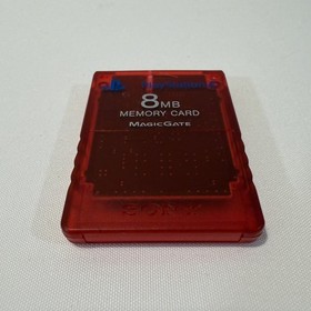 Sony PlayStation 2 OEM Clear Red Memory Card PS2 Video Game Save Accessory