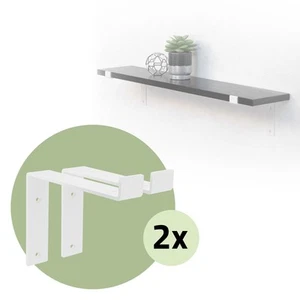 4x Soporte de estante original de metal blanco 200 mm para balda repisa de pared - Imagen 1 de 10