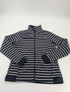 Chaqueta Helly Hansen Azul Marino Blanco XL Crew Polar Rayas Cremallera Completa Exterior Caminata - Imagen 1 de 13