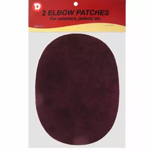 ULTRAHOLD 2 Faux-Suede Iron-On Elbow Patches 4.5 x 5.5 in - Burgundy - Picture 1 of 2
