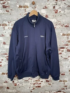 Umbro Men's Full Zip Sweater Jacket Navy Blue Size Large L Boxy Retro Training - Picture 1 of 7