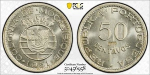MOZAMBIQUE 1951 50 C, PCGS SP65 (PROVA) KM-Pr22 (Essai) - Picture 1 of 1