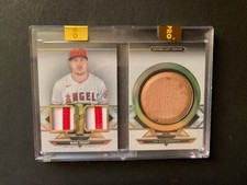 2021 TOPPS MIKE TROUT TRIPLE THREADS GAME USED BAT KNOB RELIC & JERSEY 1/1 MINT!