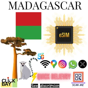 [eSIM] Madagascar Travel e-SIM Données 4G/5G haute vitesse pendant 30 jours (données uniquement) - Photo 1 sur 1
