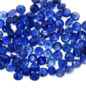 2 mm Naturblau Saphir Rund Schnitt Menge 25 Stck. Kalibrierte Lose Edelsteine - Bild 1 von 6