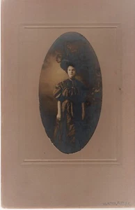 Antique Cabinet Card Photograph Beautiful Young Lady Muriel Best Big Hat Gothic  - Picture 1 of 5