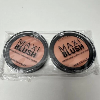 RIMMEL Maxi Blush Face Blusher Compact Pressed Powder 9g Sweet Cheeks 004 X 2 - Image 1 of 4