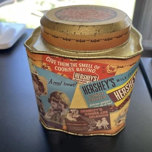 Hershey's Chocolate Vintage Edition 3 Empty Tin Advertising Canister Distressed - Picture 1 of 6